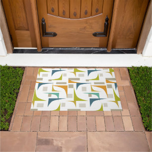 Colourful Geometric Pattern Mid Century Modern Doormat
