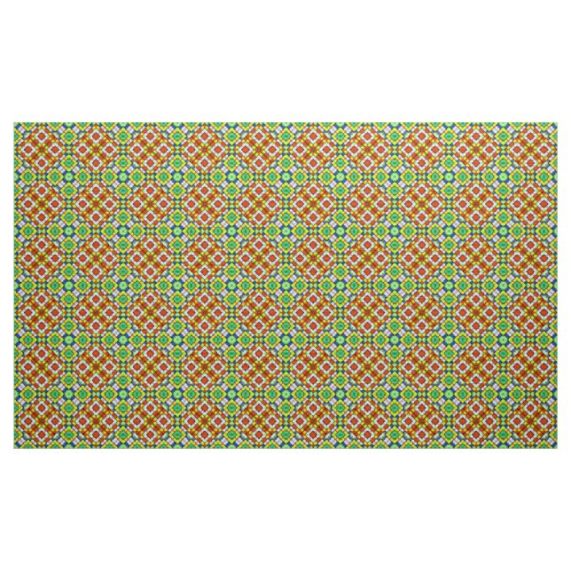 Colourful geometric pattern on fabric (Yard)