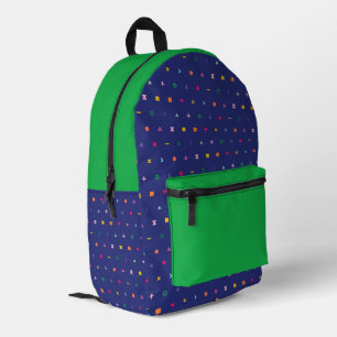 Colourful geometric pattern printed backpack