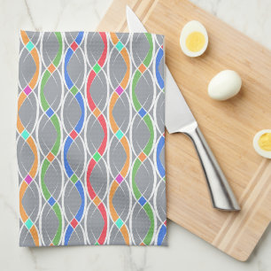 Colourful geometric pattern. tea towel