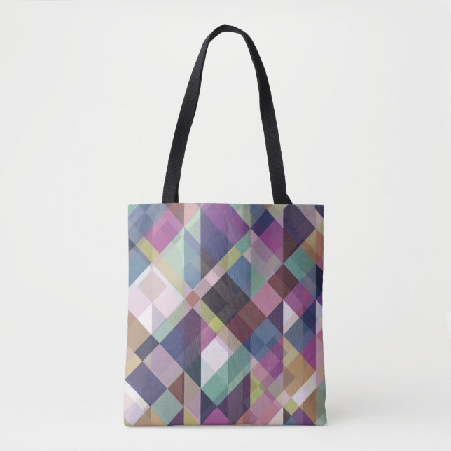 Colourful Geometric Pattern Tote Bag (Front)
