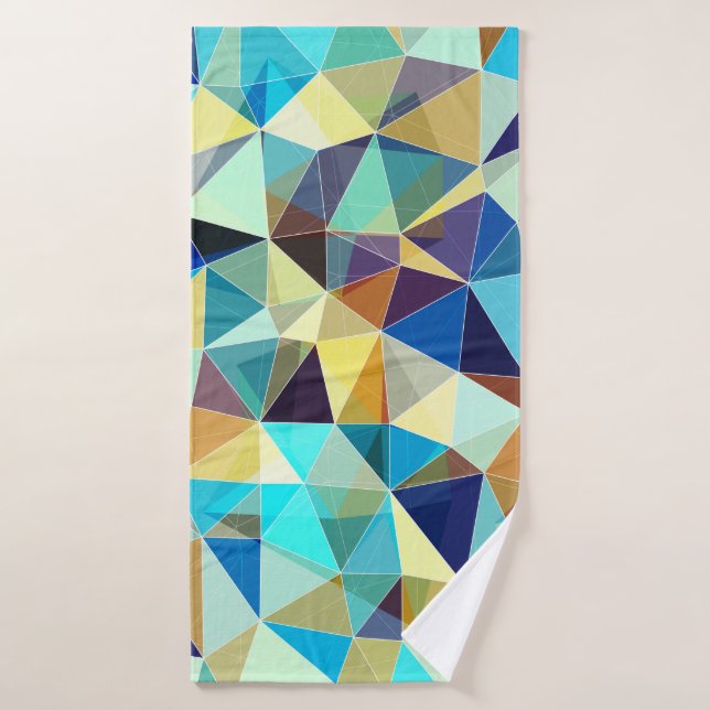 Colourful geometric pattern, triangles background, bath towel (Bath Towel)