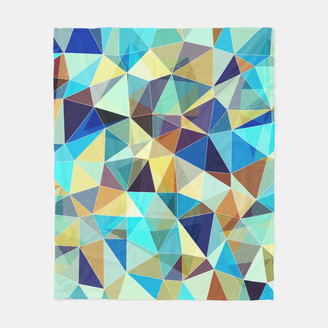 Colourful geometric pattern, triangles background, fleece blanket (Front)