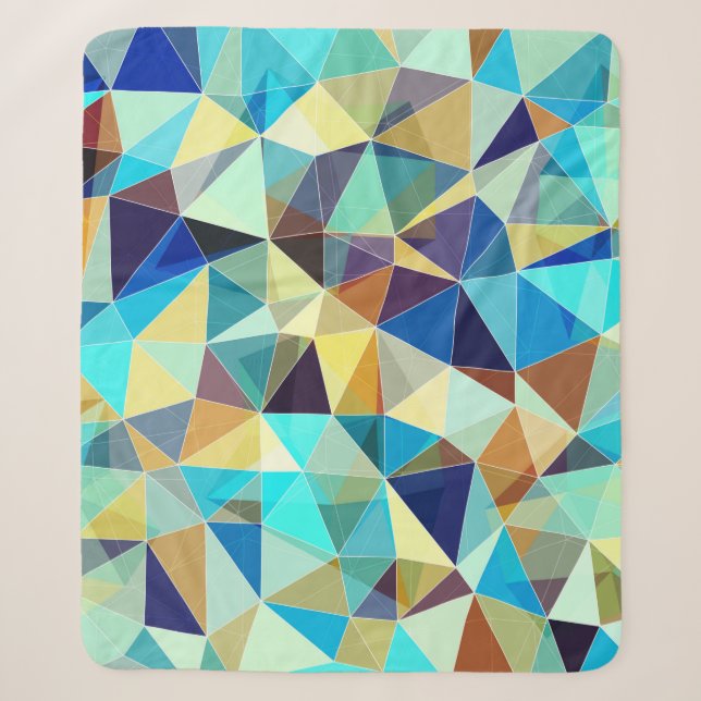 Colourful geometric pattern, triangles background, sherpa blanket (Front)