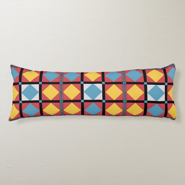 Colourful Geometric Pattern with Abstract Shapes Body Cushion (Front)
