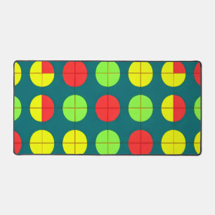 Colourful Geometric Pattern With Green, Red Desk Mat