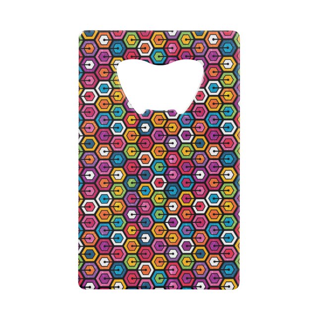 Colourful geometric pattern with hexagons (Front)