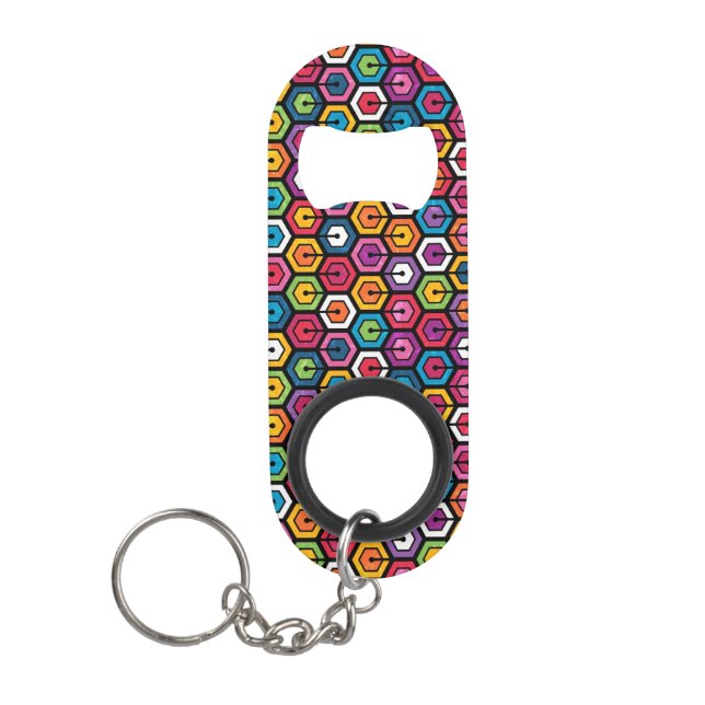 Colourful geometric pattern with hexagons (Front)