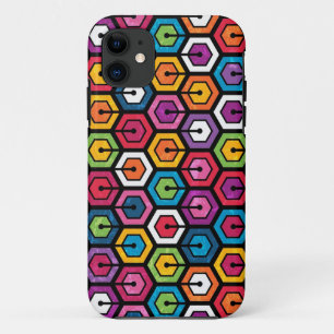 Colourful geometric pattern with hexagons Case-Mate iPhone case
