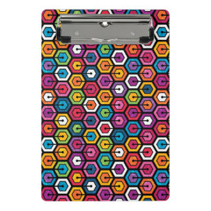 Colourful geometric pattern with hexagons mini clipboard