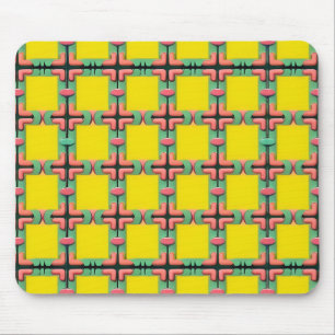 Colourful Geometric Pattern With Symmetrical Desig Mouse Pad