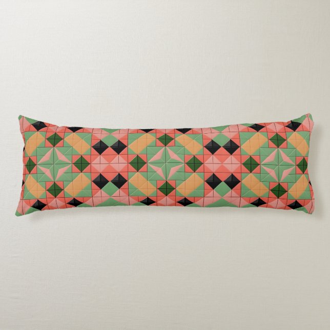Colourful Geometric Pattern With Symmetrical Squar Body Cushion (Front)