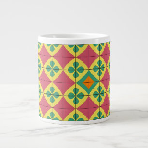 Colourful Geometric Pattern with Symmetrical Tile Large Coffee Mug