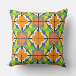 Colourful Geometric Pattern With Vibrant Shapes Cushion