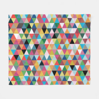 Colourful Geometric Patterned Fleece Blanket
