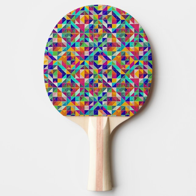 Colourful Geometric Patterns Ping Pong Paddle (Front)