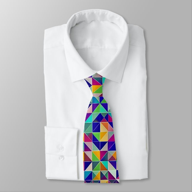 Colourful Geometric Patterns Tie (Tied)