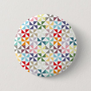 Colourful Geometric Pinwheel 6 Cm Round Badge