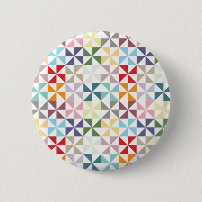 Colourful Geometric Pinwheel 6 Cm Round Badge (Front)