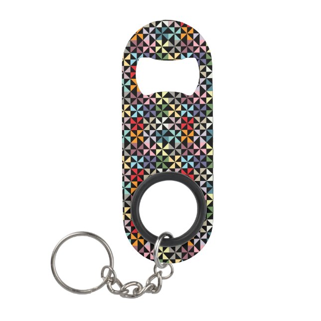 Colourful Geometric Pinwheel Black and White (Front)