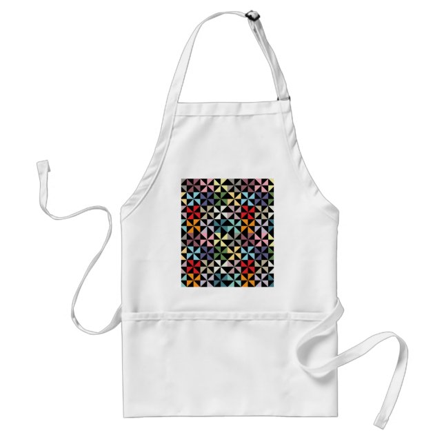 Colourful Geometric Pinwheel Black Standard Apron (Front)