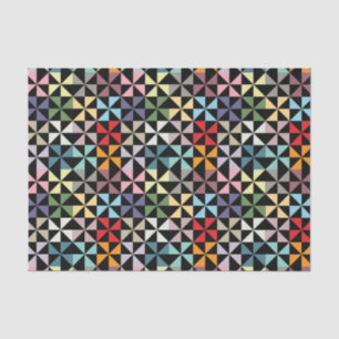 Colourful Geometric Pinwheel Black Tissue Paper