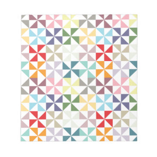 Colourful Geometric Pinwheel Notepad