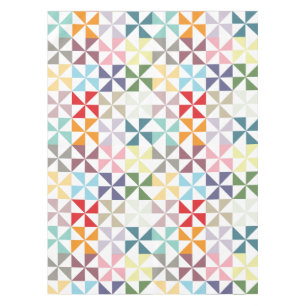 Colourful Geometric Pinwheel Tablecloth