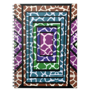Colourful Geometric Rainbow Giraffe Animal Print Notebook