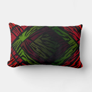 Colourful Geometric Rainbow Tiger Animal Print Lumbar Cushion