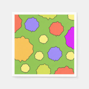 Colourful Geometric Retro Funky Circles Napkins