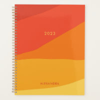 Colourful Geometric Retro Sunny Orange Stripes
