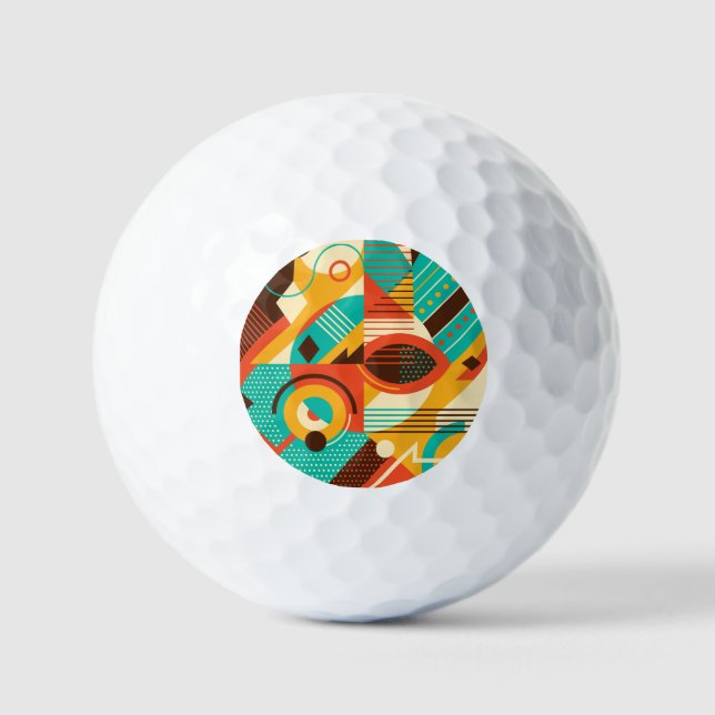 Colourful geometric retro: vintage abstraction. golf balls (Front)
