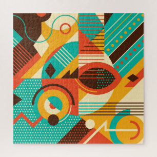 Colourful geometric retro: vintage abstraction. jigsaw puzzle
