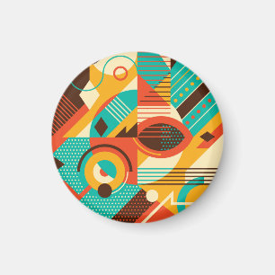 Colourful geometric retro: vintage abstraction. magnet
