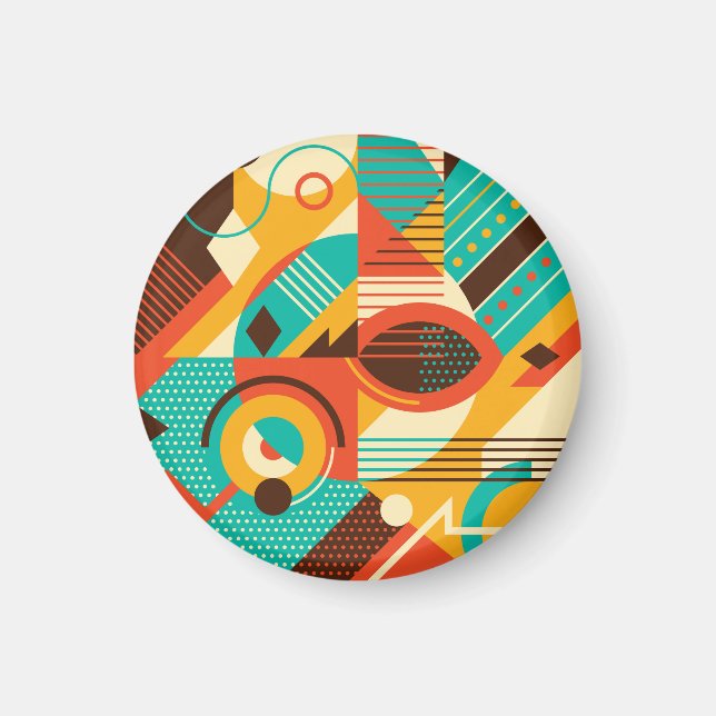 Colourful geometric retro: vintage abstraction. magnet (Front)