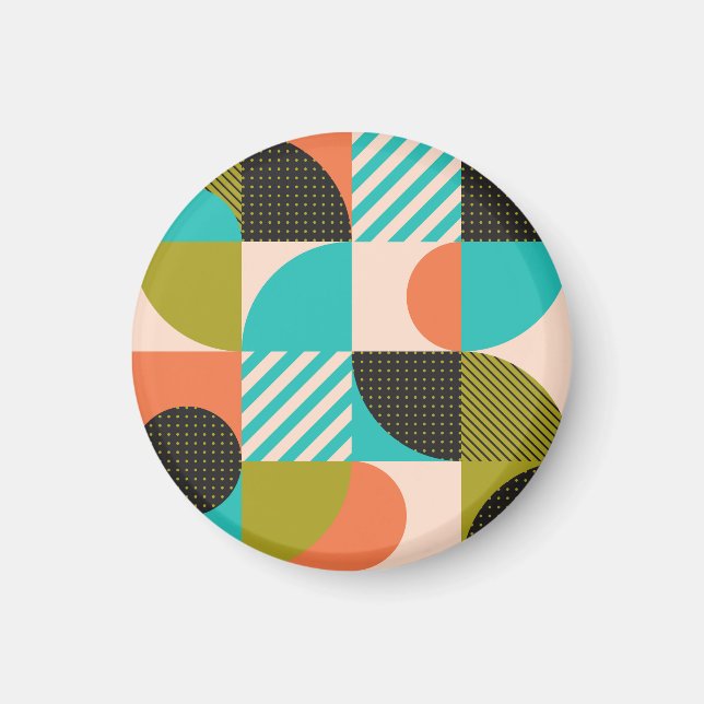Colourful geometric, Scandinavian style pattern. Magnet (Front)