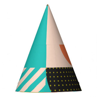 Colourful geometric, Scandinavian style pattern. Party Hat
