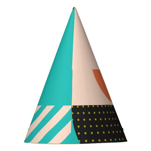 Colourful geometric, Scandinavian style pattern. Party Hat (Front)