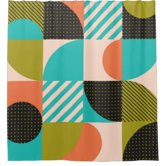 Colourful geometric, Scandinavian style pattern. Shower Curtain
