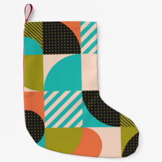 Colourful geometric, Scandinavian style pattern. Small Christmas Stocking