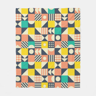Colourful Geometric Seamless Pattern Fleece Blanket