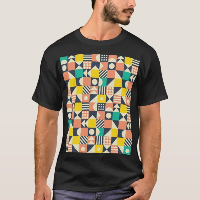 Colourful Geometric Seamless Pattern T-Shirt (Front)