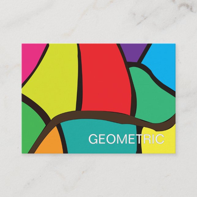 Colourful Geometric Shapes Business Card (Front)