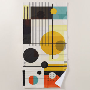 Colourful geometric shapes composition beach towel