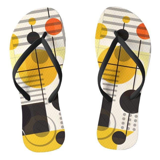 Colourful geometric shapes composition jandals (Footbed)