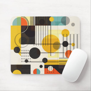 Colourful geometric shapes composition mouse pad