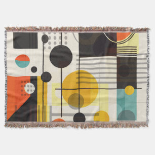 Colourful geometric shapes composition throw blanket