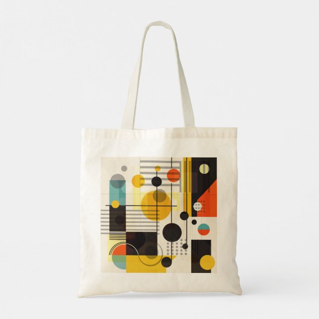 Colourful geometric shapes composition tote bag (Back)