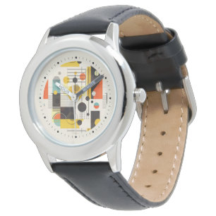 Colourful geometric shapes composition watch